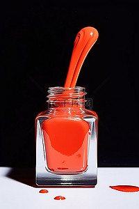 指甲油，带红色抹刀液体指甲油，适用于法式尖头蓝色