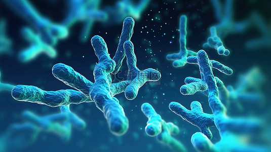 生命生物学和医学中染色体的科学 3D 渲染