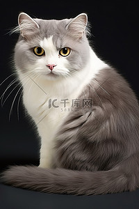 猫尾巴背景图片_宠物店平毛猫灰色