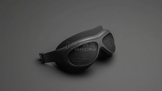 面罩背景图片_黑色睡眠面罩在灰色表面投射阴影的 3D 渲染