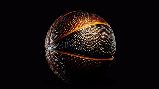 籃球比賽背景图片_黑色背景下篮球球的 3d 渲染