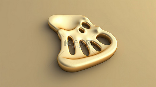 哑光金板上的金骨徽章 3D 渲染社交媒体图标