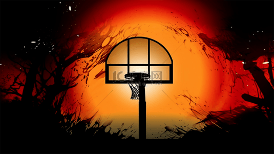 篮球运动员人物背景图片_剪影简笔画球类ppt背景图