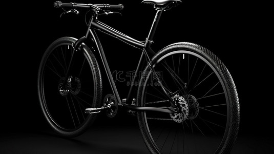渲染时尚黑色自行车服装的 3D 图像