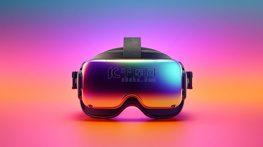 网格海报背景图片_渐变设置中充满活力的 VR 3D 插图