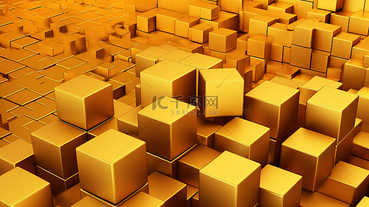 分期免息背景图片_3d 金色背景与折扣立方体可供购买