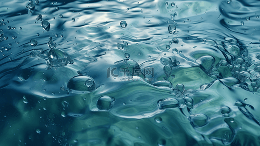 蓝色透明水珠背景图片_水水纹水花水浪背景