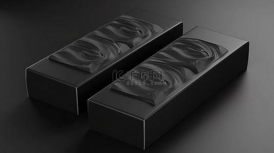 光滑的黑盒子，包含在白色背景 3D 渲染上隔离的肥皂