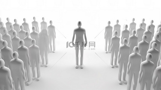 白色孤立背景上领导者想法的 3d 插图