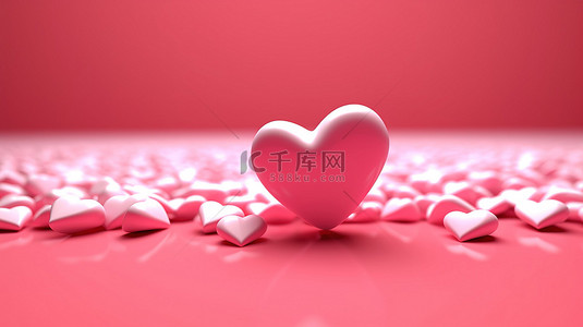 corazones y dientes en 3d flotado sobre fonto rosa
