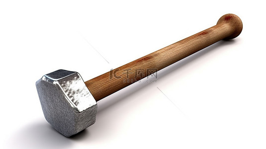 木匠车间背景图片_白色背景上孤立锤子的 3d 插图