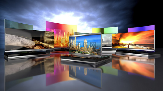 iptv电视背景图片_iptv 和在线电视广播的尖端技术 3d 渲染