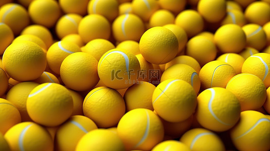 网球背景的黄色 3d 渲染