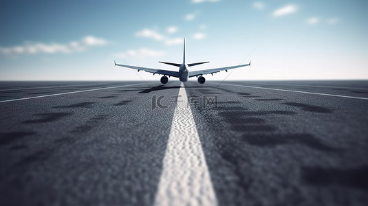 航空公司背景图片_飞机标志以 3d 形式描绘并呈现在柏油路上