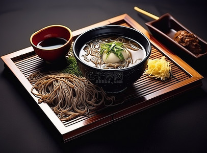 日本传统米饭和蔬菜汤