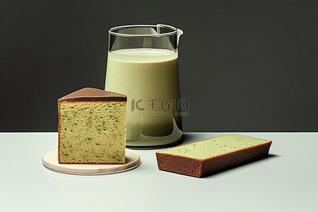 冰茶背景图片_杏仁蛋糕和冰牛奶