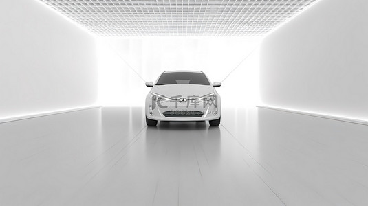 创意设计城市背景图片_白色城市汽车准备好您的创意设计 3D 渲染