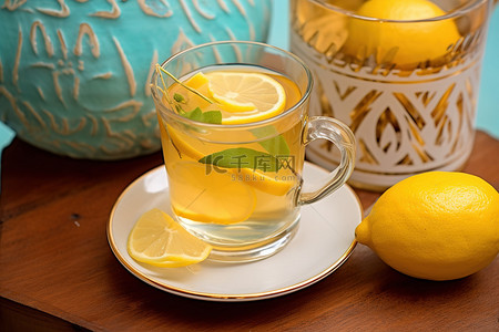 柠檬蜂蜜茶背景图片_柠檬茶加蜂蜜和柠檬片