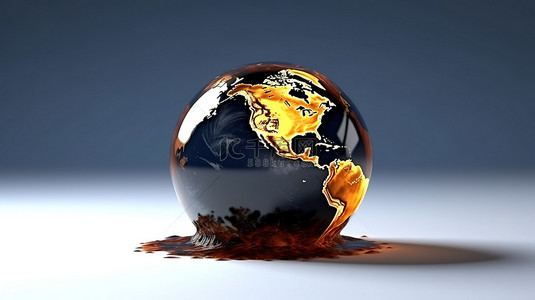 美国石油工业 NASA 对从地球流出的原油进行石油市场业务的 3D 渲染