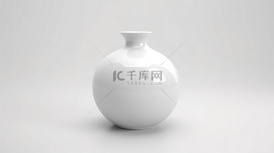 现代花瓶背景图片_3d 渲染陶瓷花瓶独立站立在白色背景上