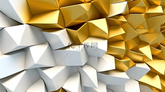 米色纹理背景图片_具有几何图案的白色和金色纹理内墙的 3D 渲染