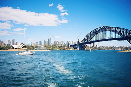 悉尼海港大桥背景图片_悉尼海港大桥 航行穿过新南威尔士州海港大桥