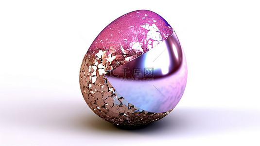 闪闪发光的复活节彩蛋 3D 插图完美适合复活节主题假期和游戏