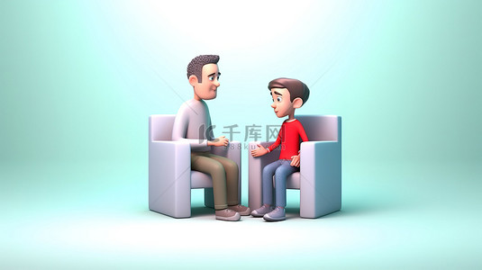 孩子的拥抱背景图片_令人惊叹的 3D 插图中的父子相遇