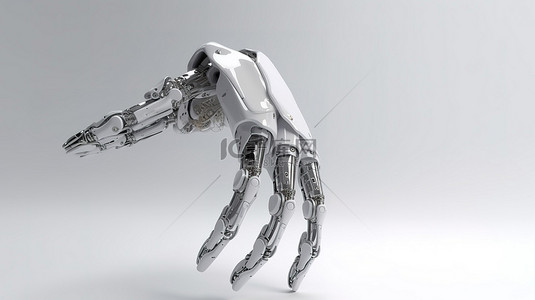 3d 行走模式下的机器人手或白色背景上的手指行走
