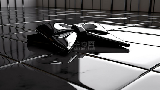 白色地板 3D 渲染的燕尾服图标