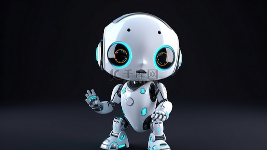 受卡通启发的 3D 人工智能机器人用可爱的“嗨”打招呼
