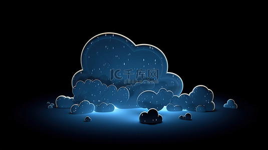 七斗星图背景图片_3d 渲染中的夜空云图标