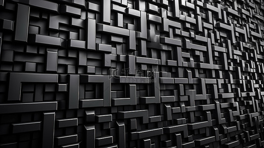 3d 渲染中的现代墙设计灰色金属网格图案