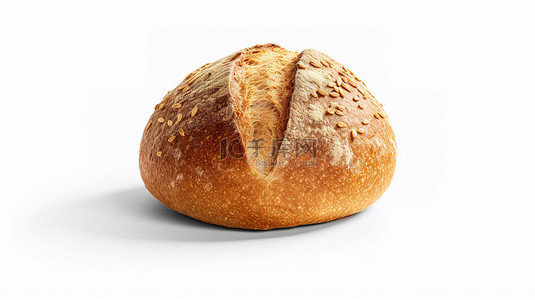 3d 渲染单个面包的孤立对象