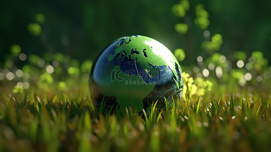 世界地球背景图片_用 3d 地球图标庆祝地球日