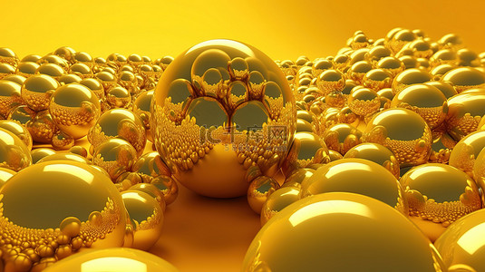 返利ico背景图片_3d 黄色抽象背景中球的光泽 ico 球体创意渲染设计