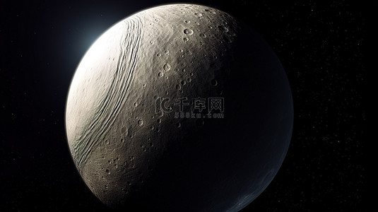 卫星背景图片_壮观的 3d 渲染土星的卫星之一 dione 是太阳的第六颗行星