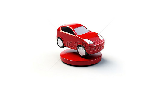 出租车图标背景图片_以 3D 渲染的纯白色背景上的时尚自动图标