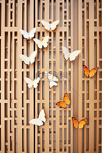 寺内背景图片_蝴蝶栖息在日本共同寺延诺基多的木栅栏内