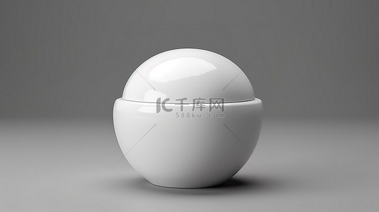 塑料白色圆形奶油瓶的 3D 插图