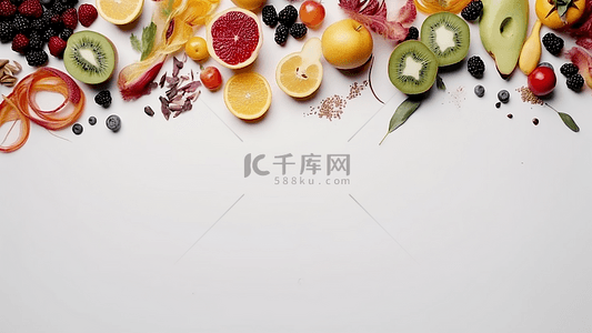 食物水果背景插画边框