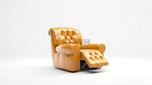 背景上白色隔离躺椅沙发的优质 3D 渲染