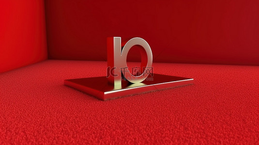红地毯上带有百分号的一流银行和金融概念的 3D 插图