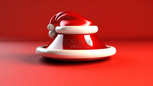 冬款背景图片_圣诞老人帽子的 3d 插图