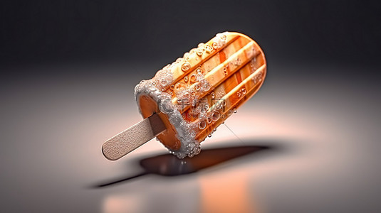 3d 渲染的棍子上的冰淇淋冰棒
