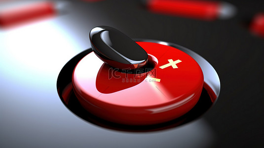 手点击光标背景图片_带有鼠标光标指针的红色连接按钮的 3d 插图