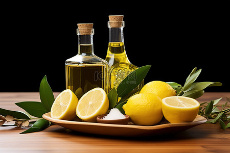 橄榄油柠檬和大蒜