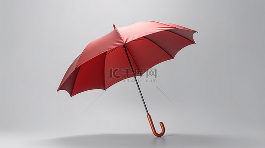 形象概念背景图片_概念红伞的孤立 3D 渲染