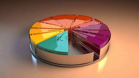 销售业绩图表背景图片_带有展示财务状况的 3D 饼图的透视背景