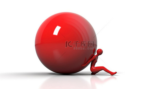 球提背景图片_白色背景上有 3d 人的普拉提运动球